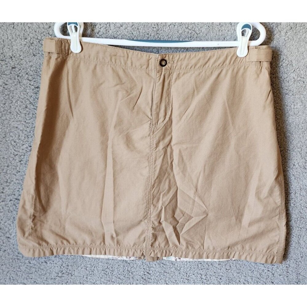 Vtg Horny Toad Women's Adjustable Waist Khaki Skirt Cotton Blend Beige Size 12